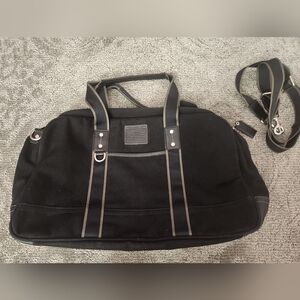 Coach Heritage Web Canvas Black 20” Carry On Weekender Duffle Bag F70582